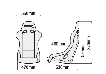 BRIDE VIOS III JAPAN Dimensions