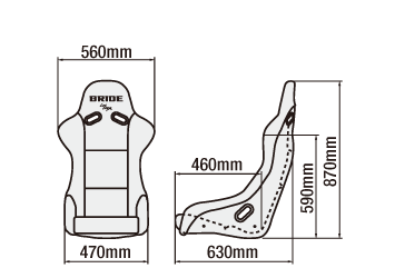 BRIDE VIOS III SPORT-C Dimensions